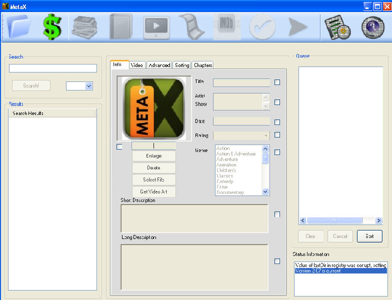 Screenshot of MetaX